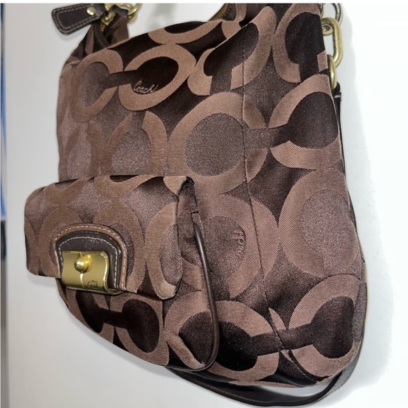 Brown Coach Satchel Chain Bag W/ Dust Bag Included AUTHENTIC! - Picture 3 of 11